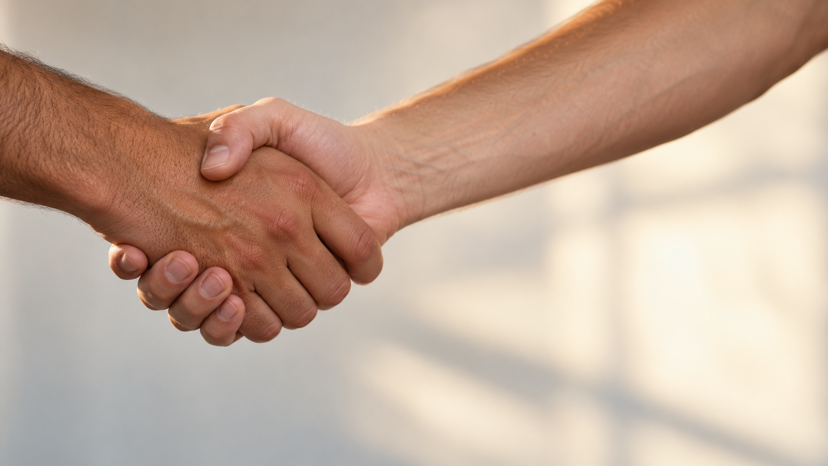 Two hands clasped together in a handshake, a metaphor for combining CO2 laser and Sculptra treatment.