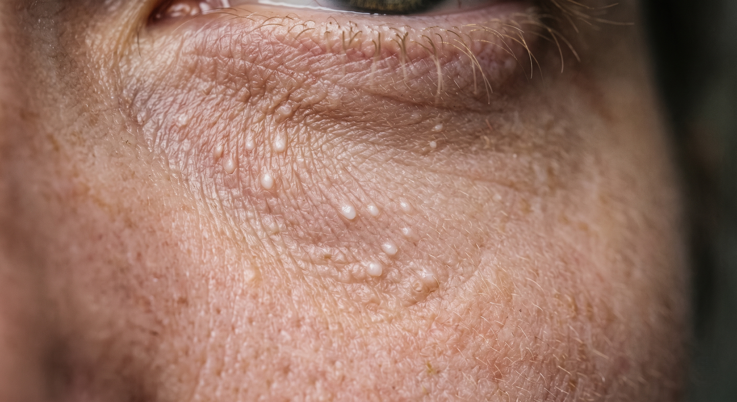 milia lesion on face