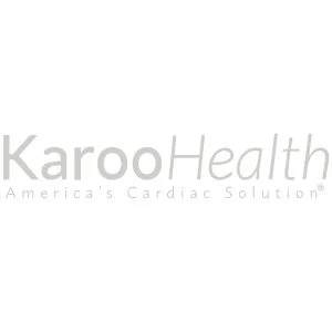 Karoo Health logo with tagline 'America's Cardiac Solution' in gray font.