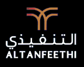 Logo with stylized tree-like symbol and Arabic text above 'ALTANFEETHI' in Latin script.