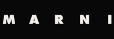 Marni logo on a black background.