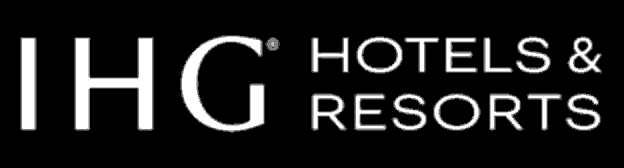 The logo of IHG Hotels & Resorts in black and white with the text 'IHG HOTELS & RESORTS'