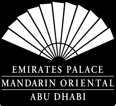 Logo with a stylized fan and the text "Emirates Palace Mandarin Oriental Abu Dhabi."