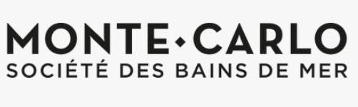 Monte Carlo Société des Bains de Mer logo in black text on a white background.