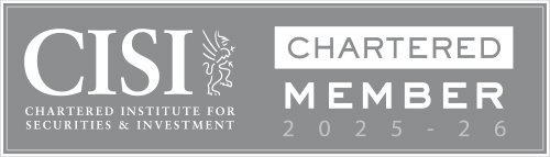 Logo of CISI, the Chartered Institute for Securities & Investment, with 'Chartered Member 2025-26' text.