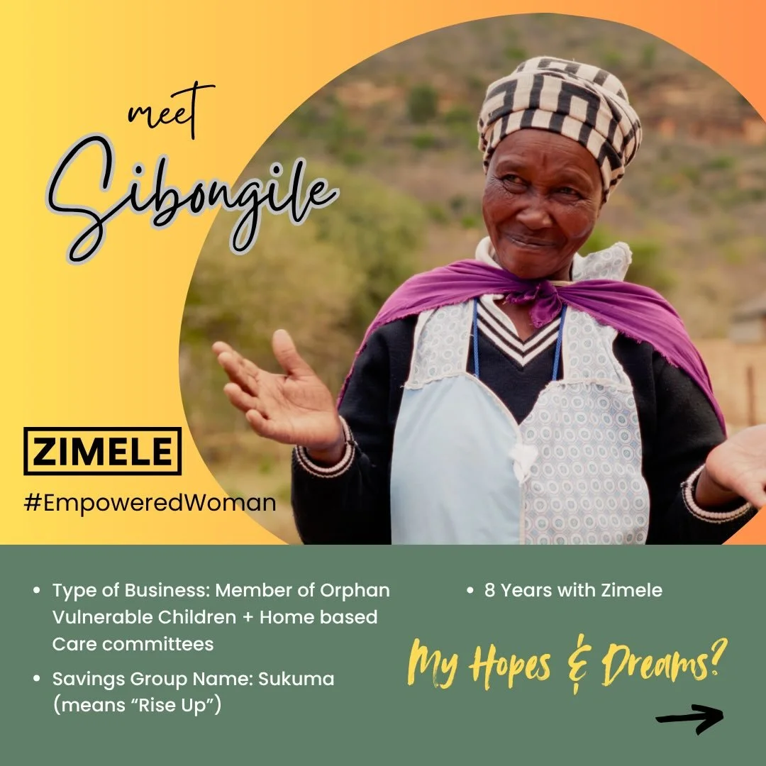 ✨ Meet Sibongile! A Zimele woman we&rsquo;re highlighting in our #EmpoweredWoman series. 💪🏾💫

Stories like hers remind us that sustainable change happens when communities are equipped, supported, and empowered!