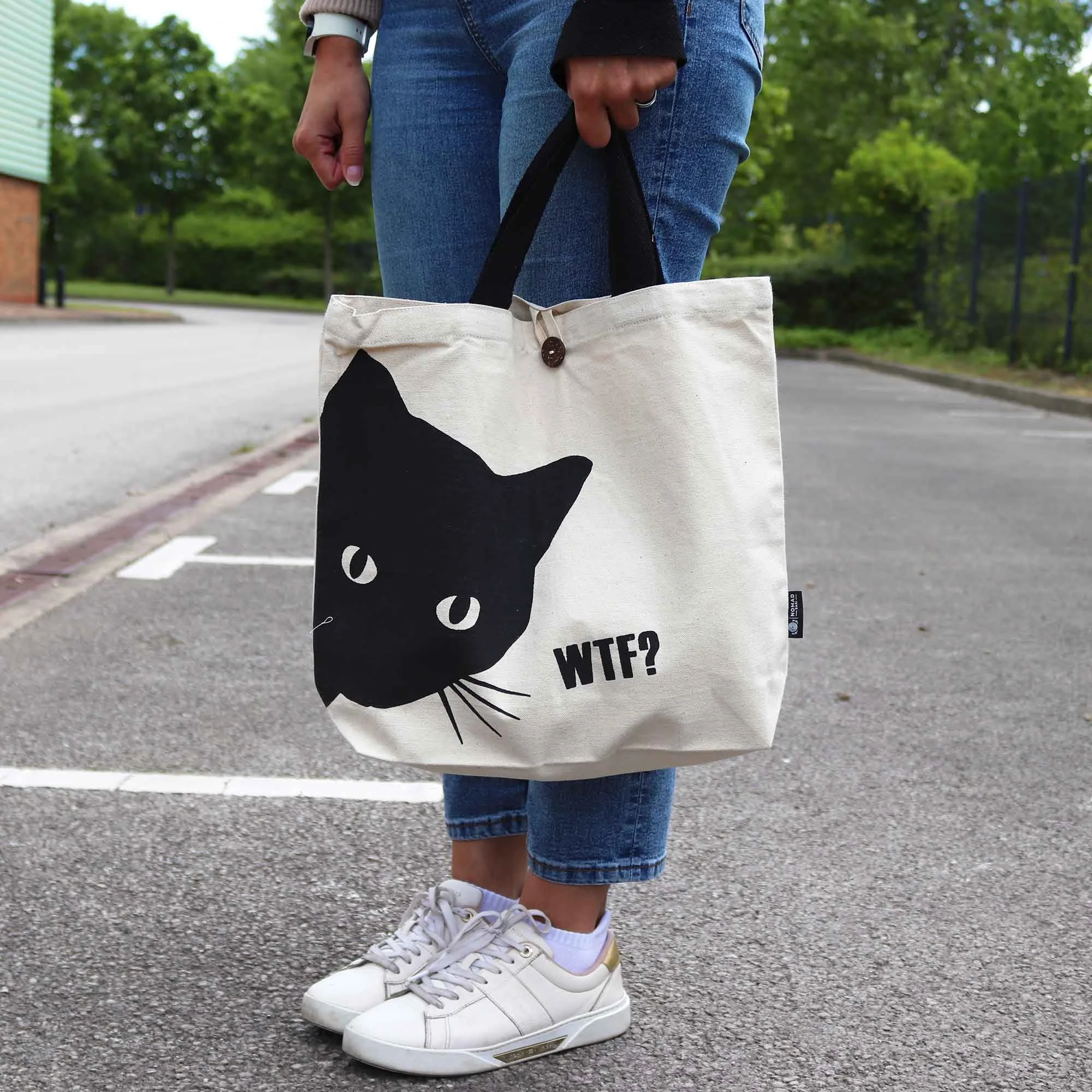 Love this Bag 🤣🐱
Available to buy https://ebay.us/m/gaMmDM

These Iconic Tote Bags are all about making a statement&mdash;whether that&rsquo;s playful, witty, magical, or just plain cool. Printed in bold black on natural cotton, they&rsquo;re eye-c