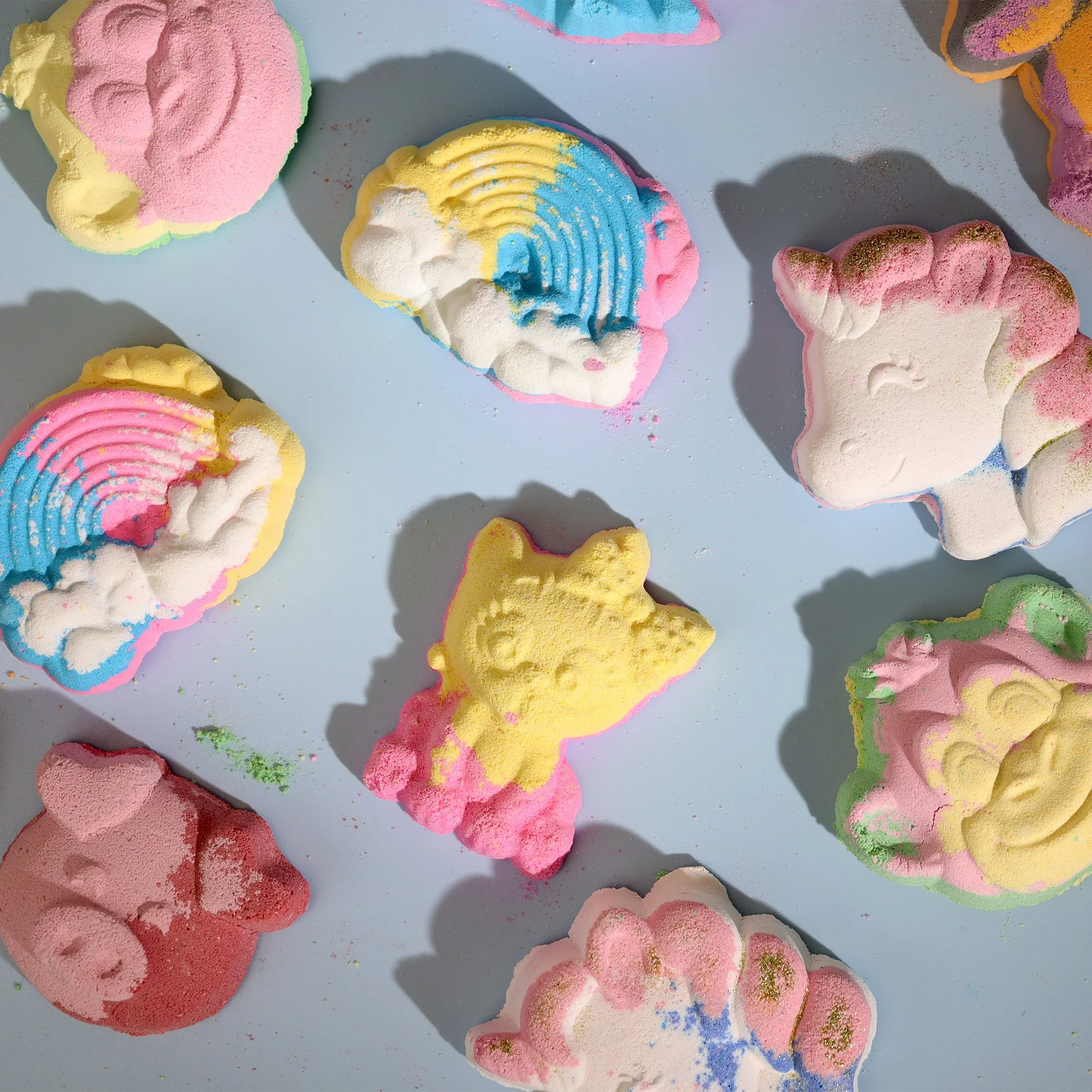 I absolutely LOVE these cute kid's bath bombs! Made with only the best ingredients and added foam solution, they bring loads of fun to bath time for all kids, big or small! Pop them in the bath and watch them fizz with. a splash of colour and filling