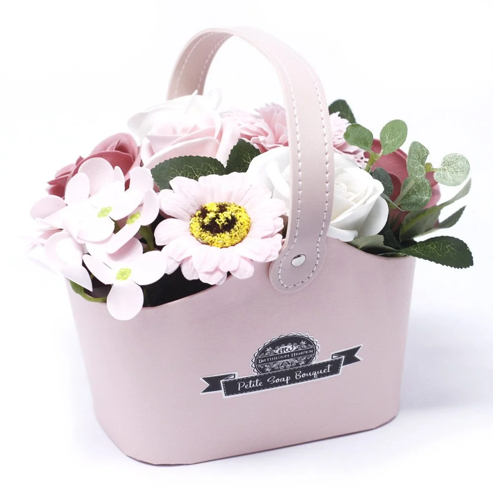 Peaceful Pink Petite Bouquet Soap Flower Basket