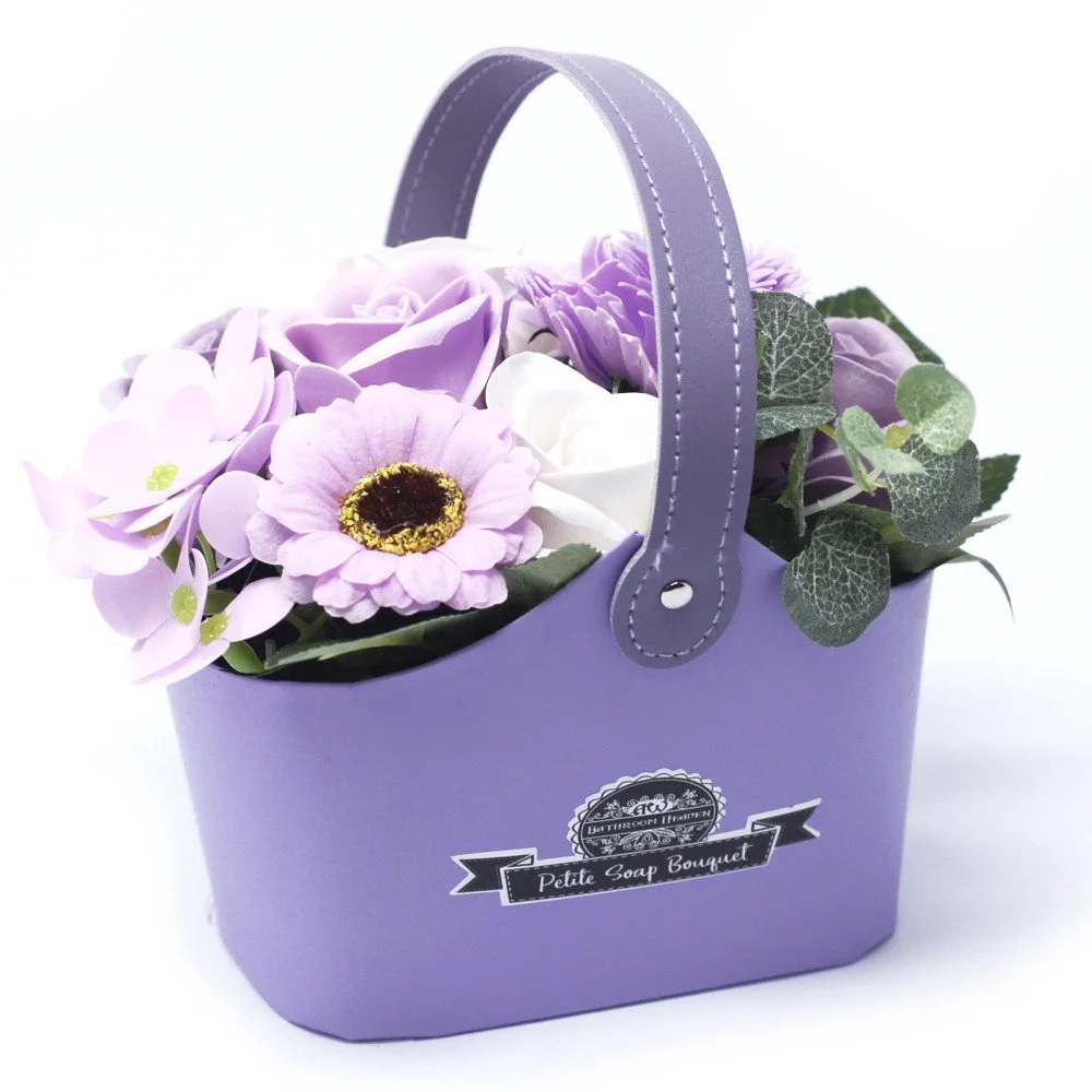 Soft Lavender Petite Bouquet Soap Flower Basket