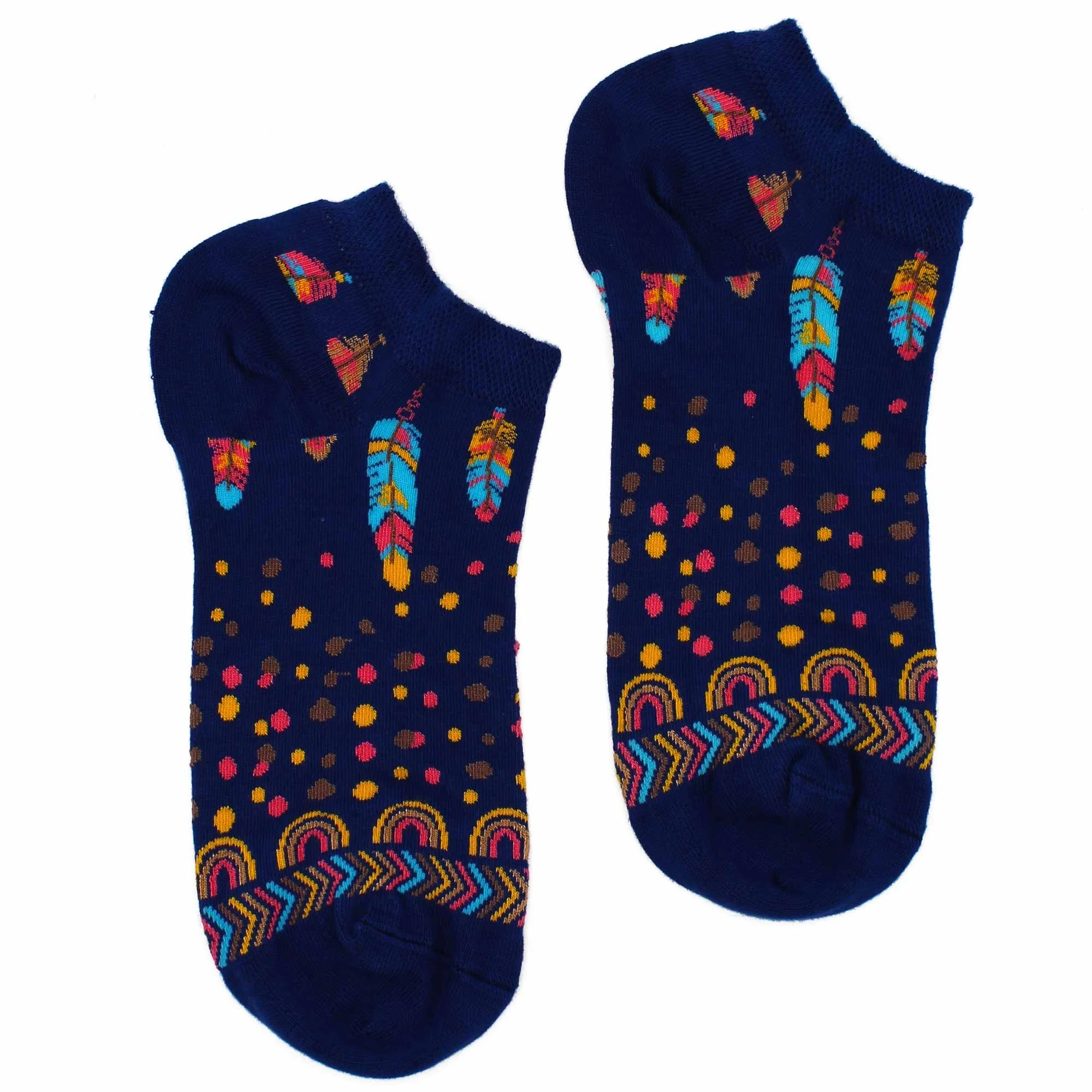 Indian Feathers Hop Hare Bamboo Socks Low