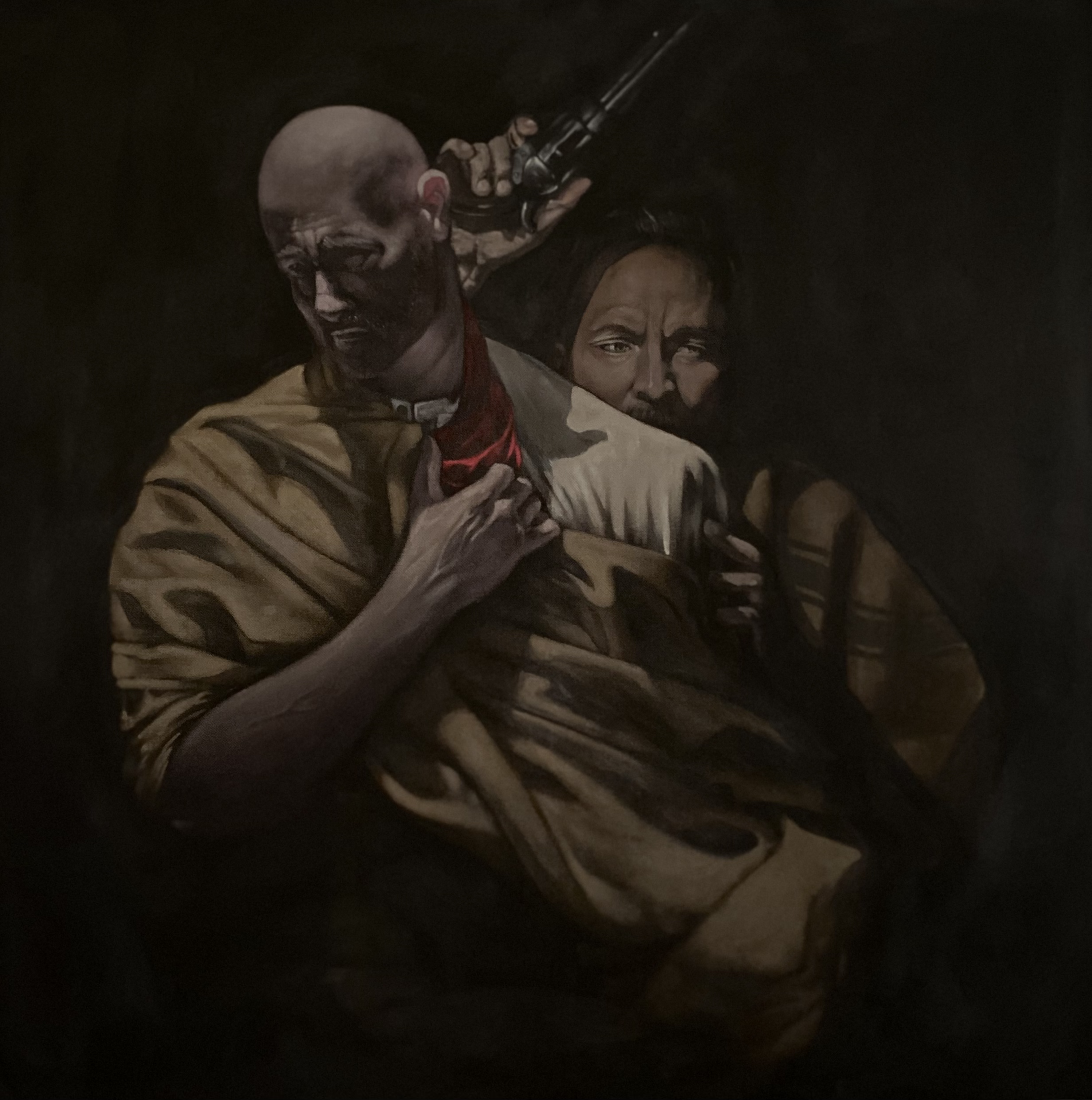 "Show me the man and I'll show you the crime" (Acrylic on Board 4x4 ft. 2025)