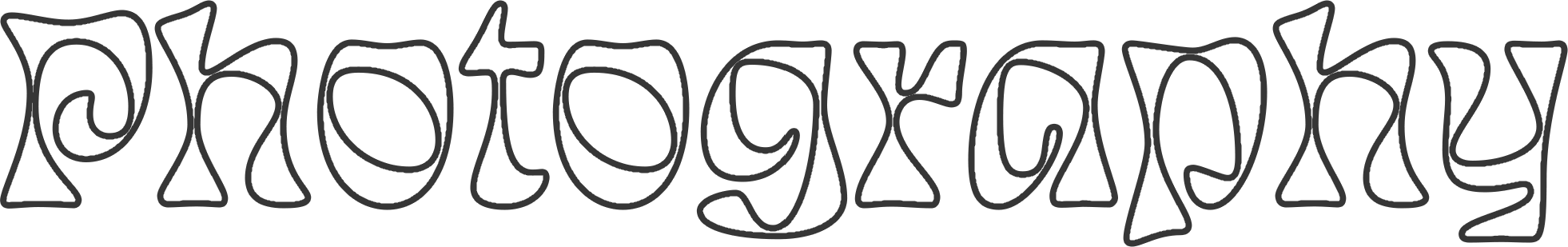 Text that reads 'Photography' in distinctive outlined graffiti-style font.