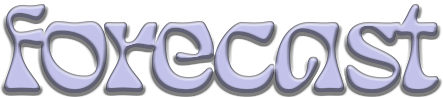 The word 'forecast' written in a stylized, purple and white graphic font.