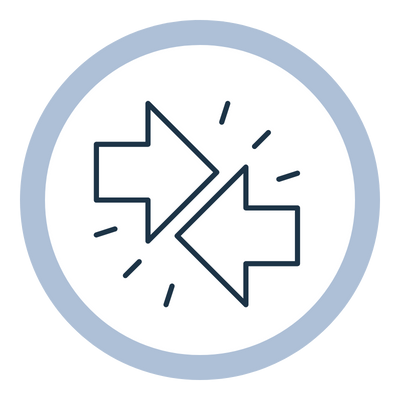 Broken speaker icon with lines indicating sound or noise disruption.