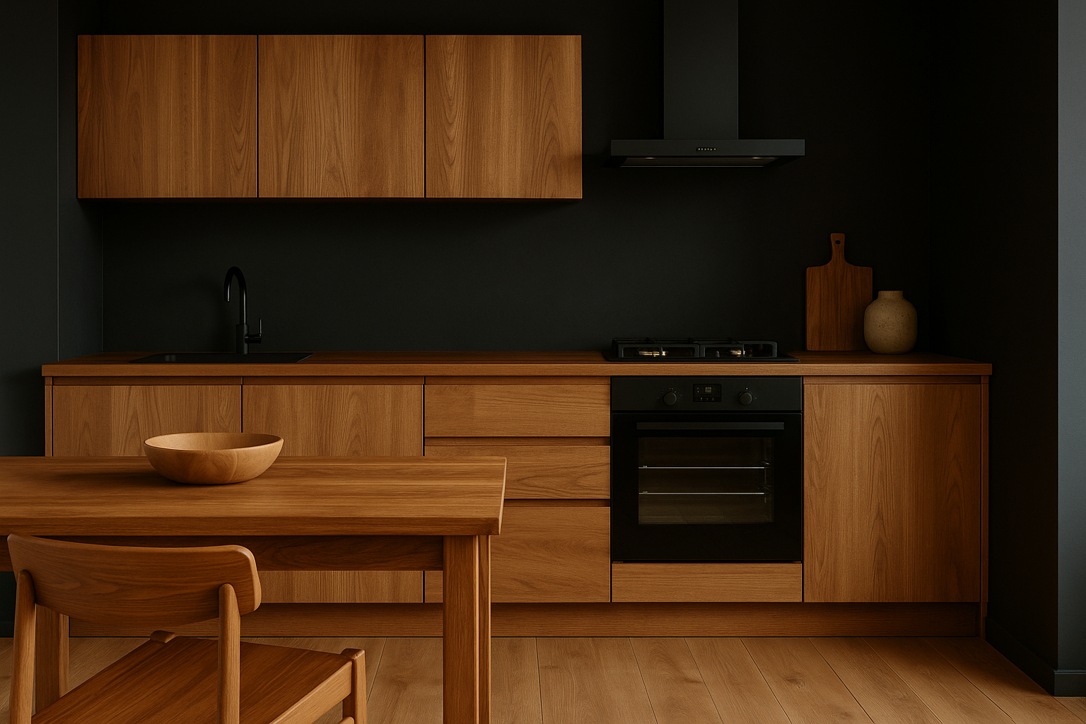 wooden kitchen illustration