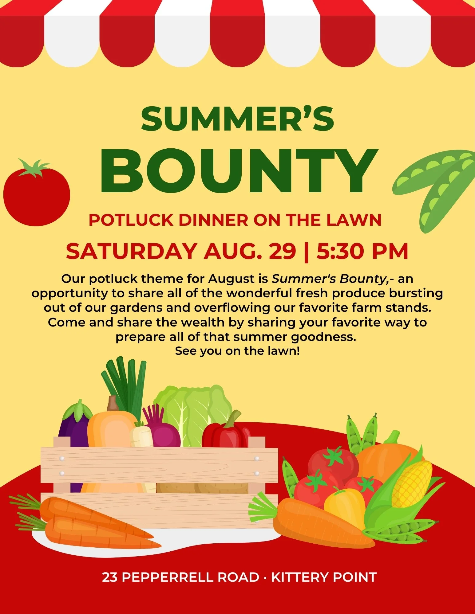 "Summer's Bounty" Potluck Dinner on the Lawn