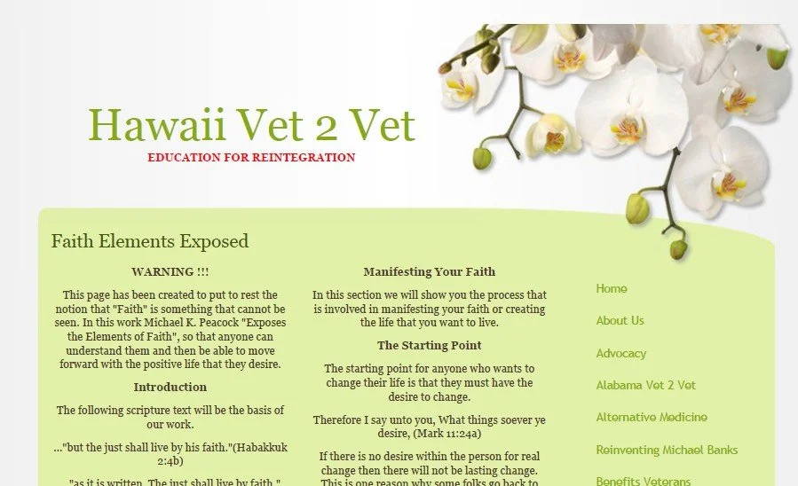 Elements of Faith Original Study Webpage