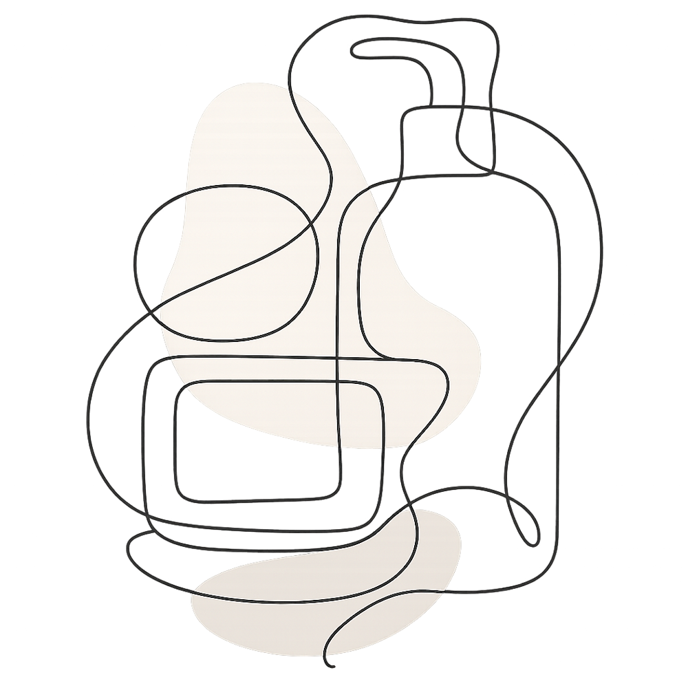 Modern abstract sculpture with white organic shapes and black metal wire framework.