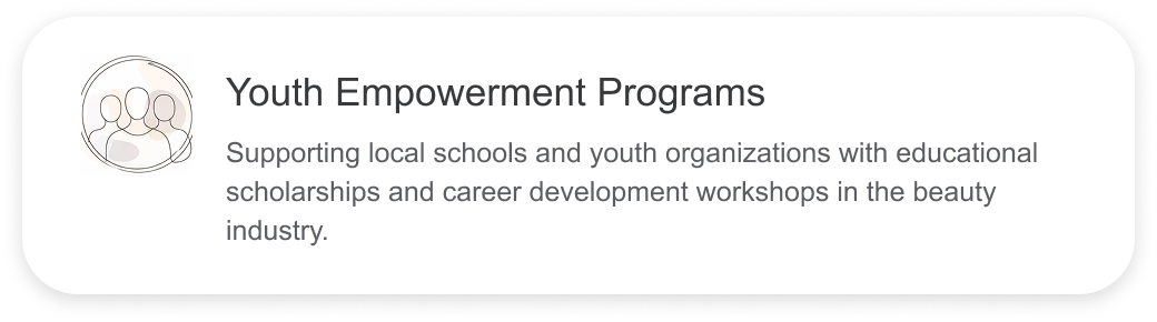 LOOK Salon supports local schools and youth organizations with educational scholarships and career development workshops in the beauty industry.