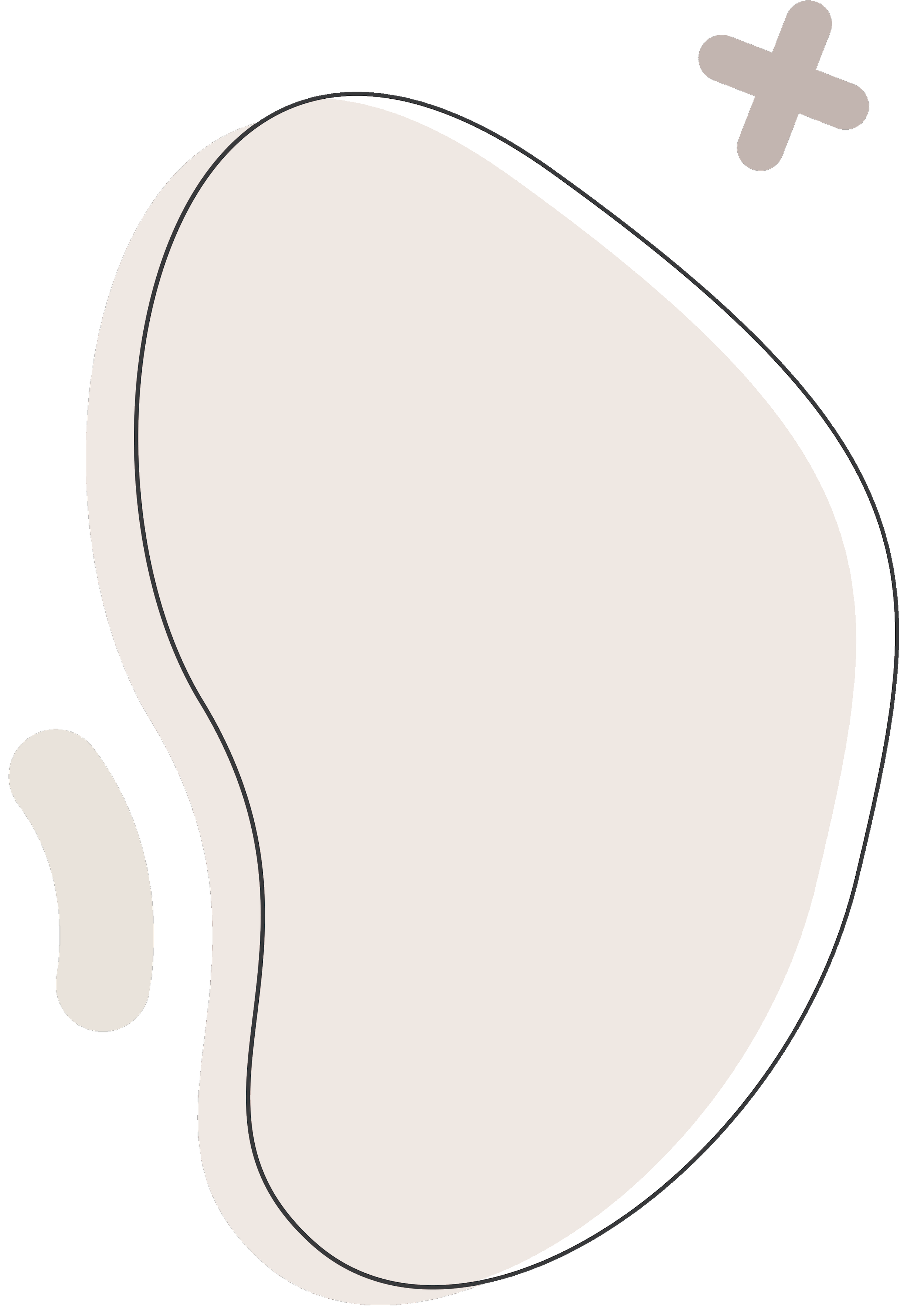 A digital illustration of an abstract form, set against a black background.