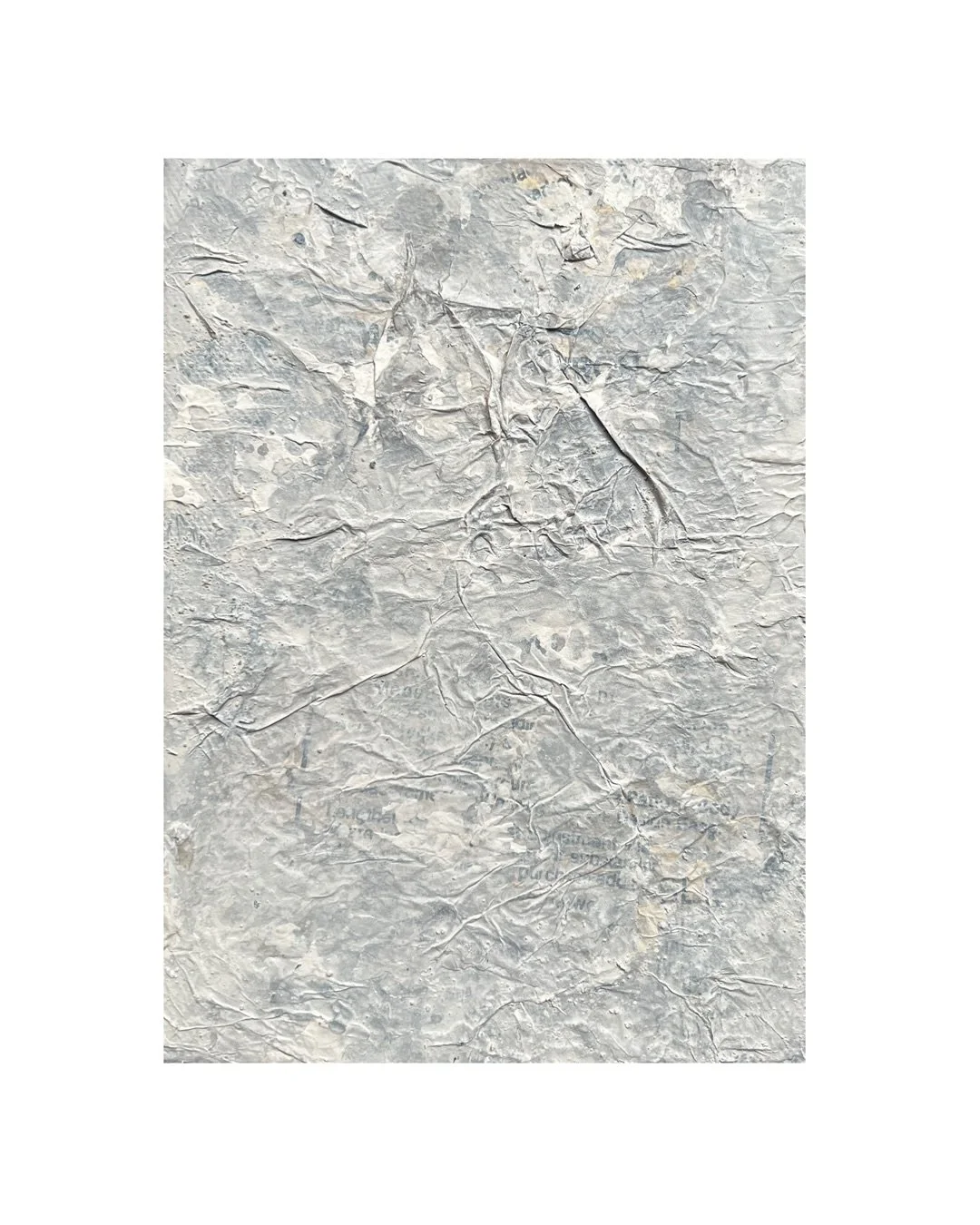 Untitled, Mixed Media: vintage dress pattern paper, paver&rsquo;s sand, acrylic, molding paste on canvas. 

Printed instructions persist beneath the surface, but no longer function. They become residue. A record of systems that once shaped, measured,