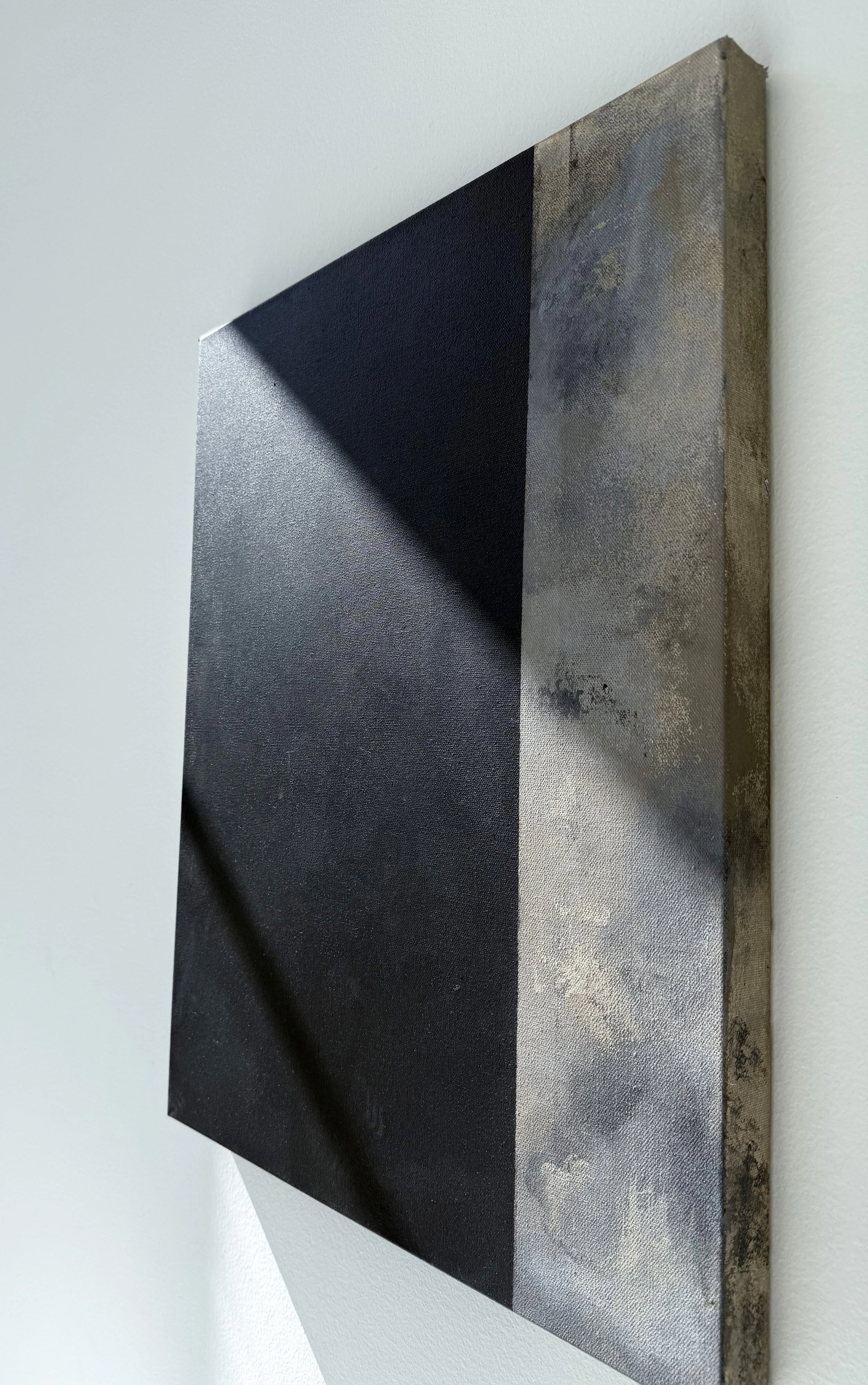 Black and Tan Neutral Abstract Acrylic Painting