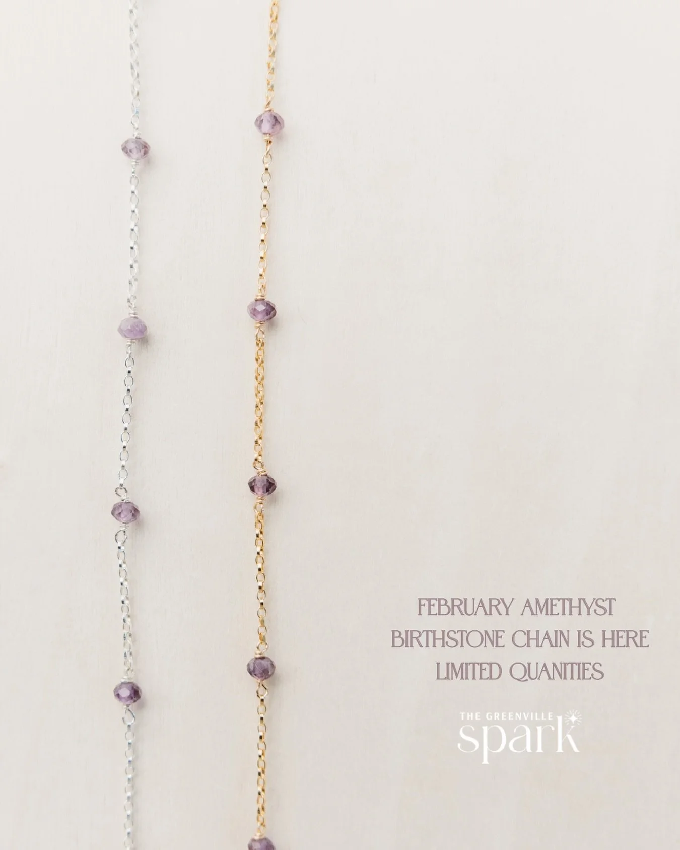 💜 JUST DROPPED: Amethyst chain💜

Our handmade amethyst gemstone chains have officially arrived&mdash;and they&rsquo;re bringing all the calm, sparkle, and main character energy.

Available in:
✨ Gold Filled
✨ Sterling Silver

Each chain is hand-wra
