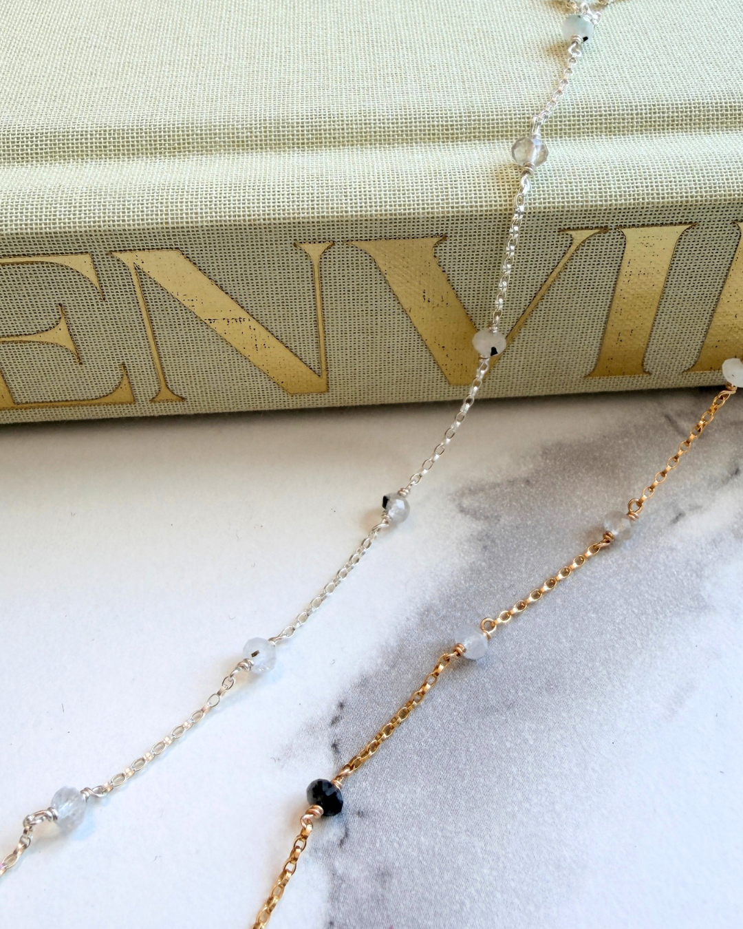 June Moonstone birthstone chain