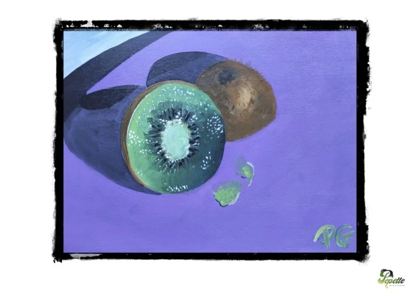 Print oeuvre d'art peinture acrylique "Kiwi"