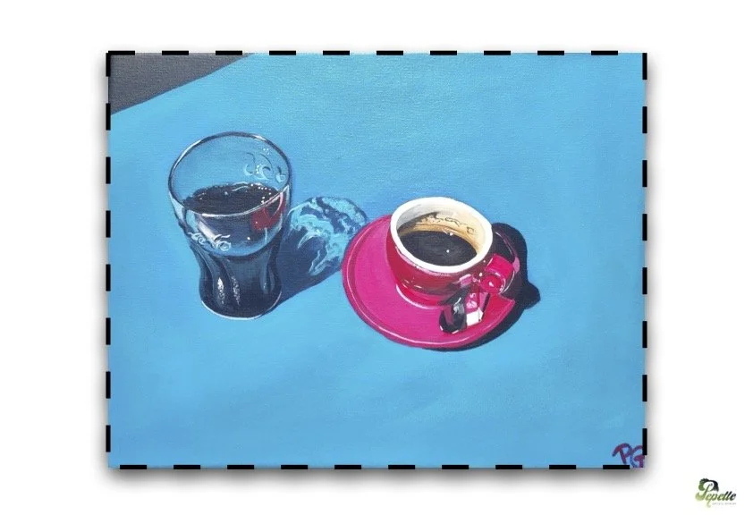 Print oeuvre d'art peinture acrylique "Coffee and Coke"