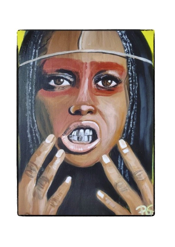 Print oeuvre d'art peinture acrylique "Mujer Salvaje"