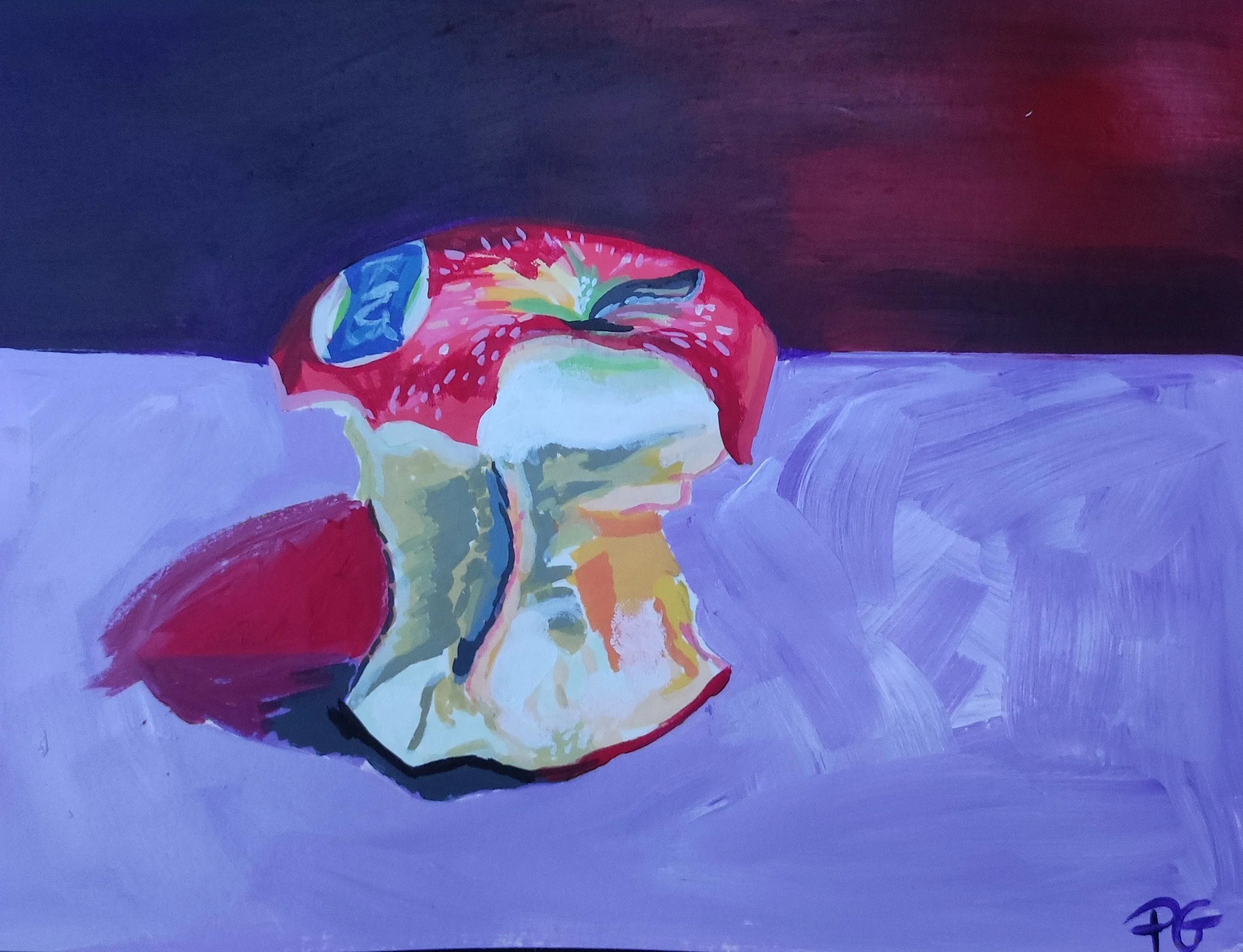 Peinture acrylique sur papier: "Apple"