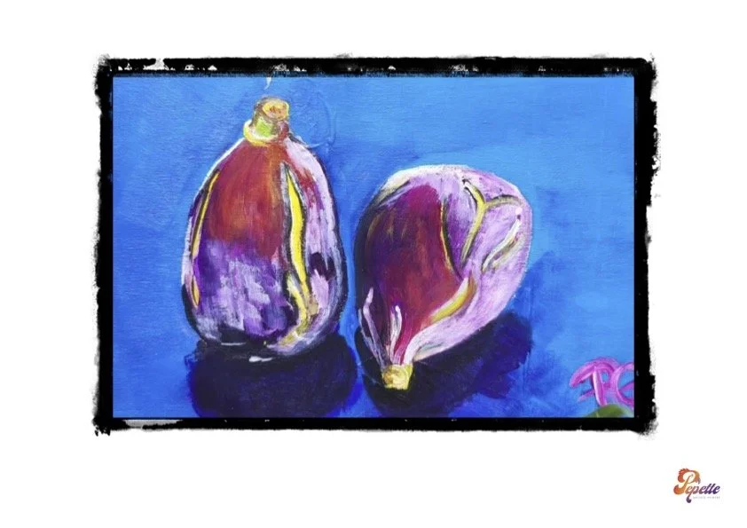 Print oeuvre d'art peinture acrylique "Figues"