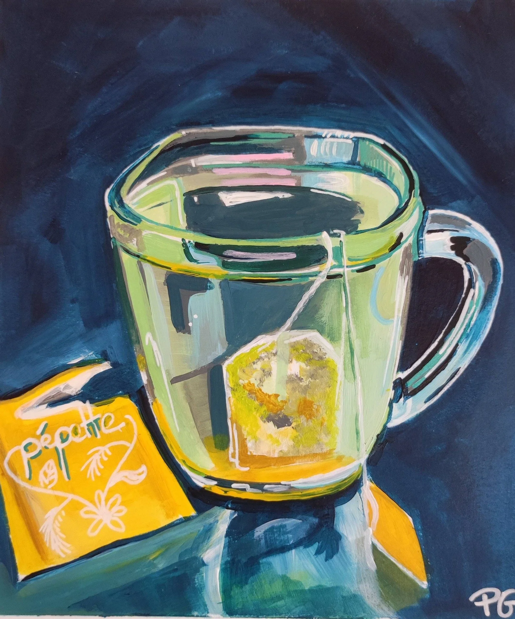 Impression oeuvre d'art originale peinture acrylique - Cup of tea
