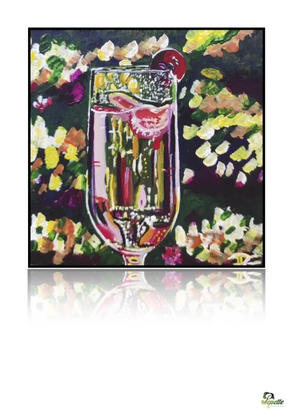 Impression art peinture acrylique "Coupette de champagne"