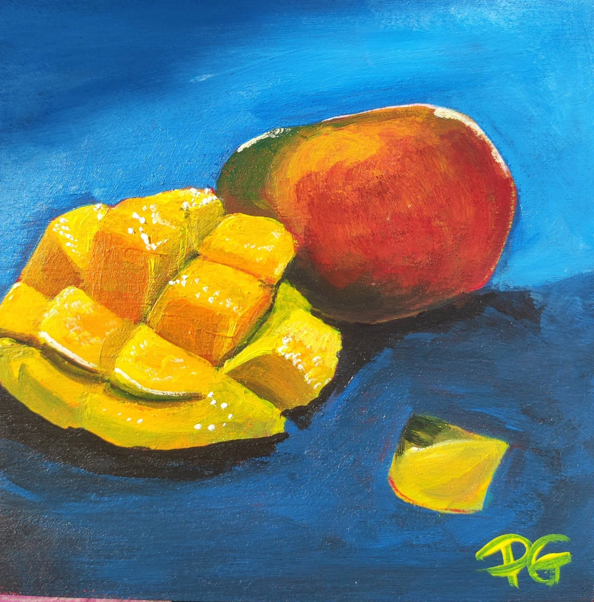 Print oeuvre originale peinture acrylique "Mango"