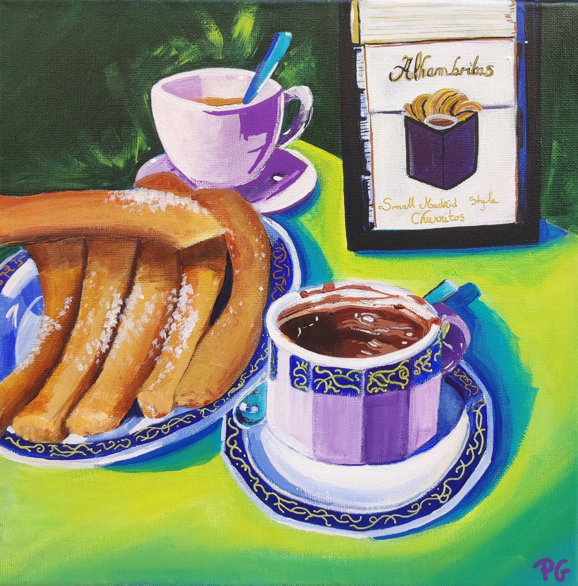 Impression oeuvre d'art originale peinture acrylique - Churros are not porras