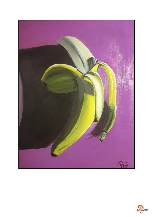 Print oeuvre d'art peinture acrylique "Banana"