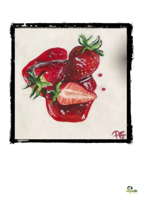Print oeuvre d'art peinture acrylique "Fresas"