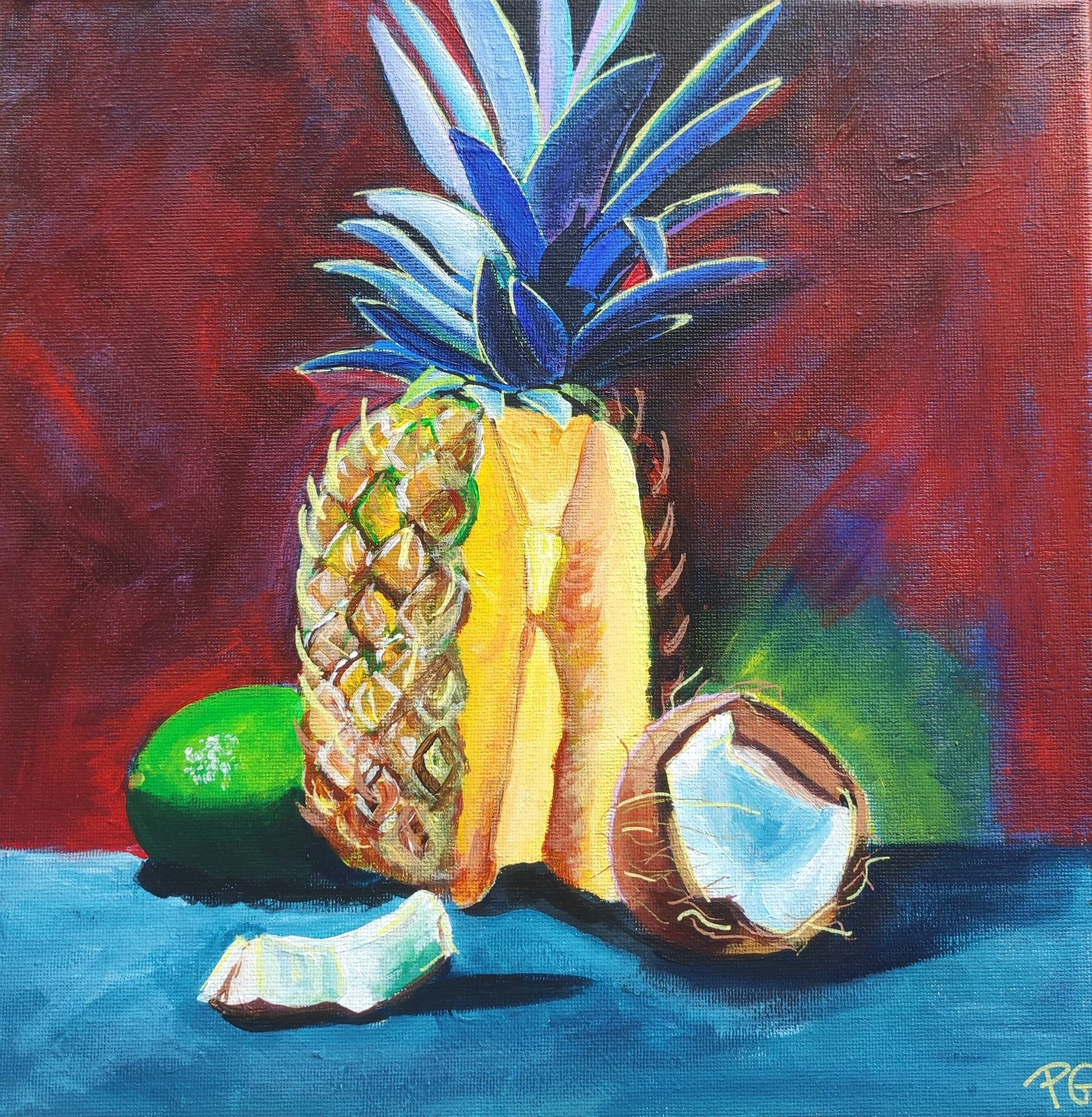 Impression oeuvre d'art originale peinture acrylique - Tropical