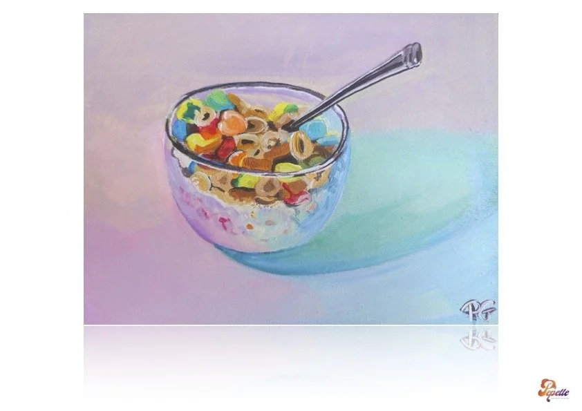 Print oeuvre d'art peinture acrylique "Rainbow Cereals"