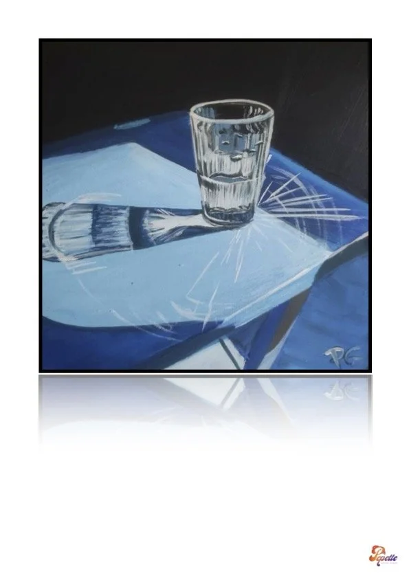 Print oeuvre d'art peinture acrylique "Le reflet du verre"