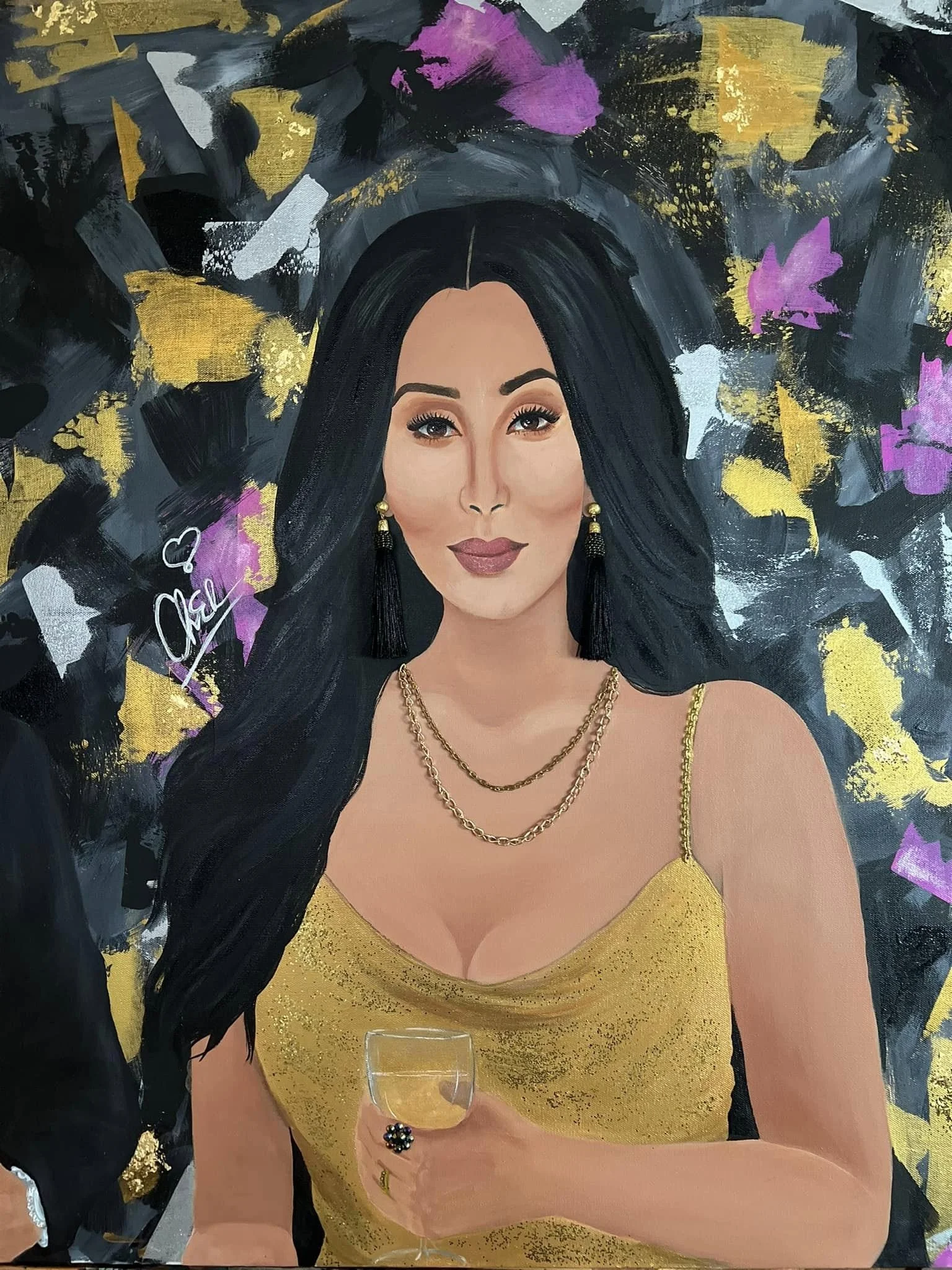 Cher Portrait painting
