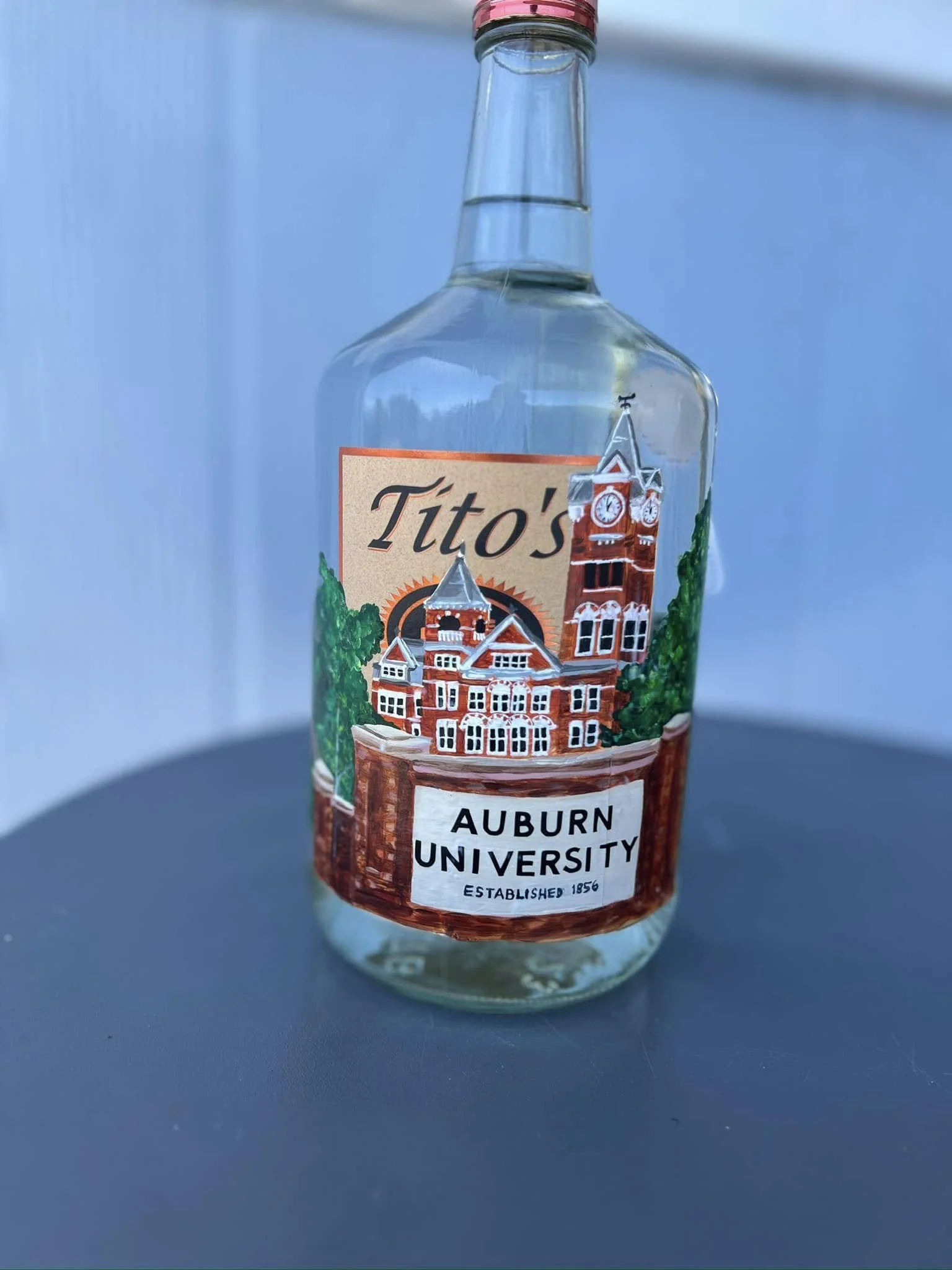 Auburn University custom painted Tito's bottle