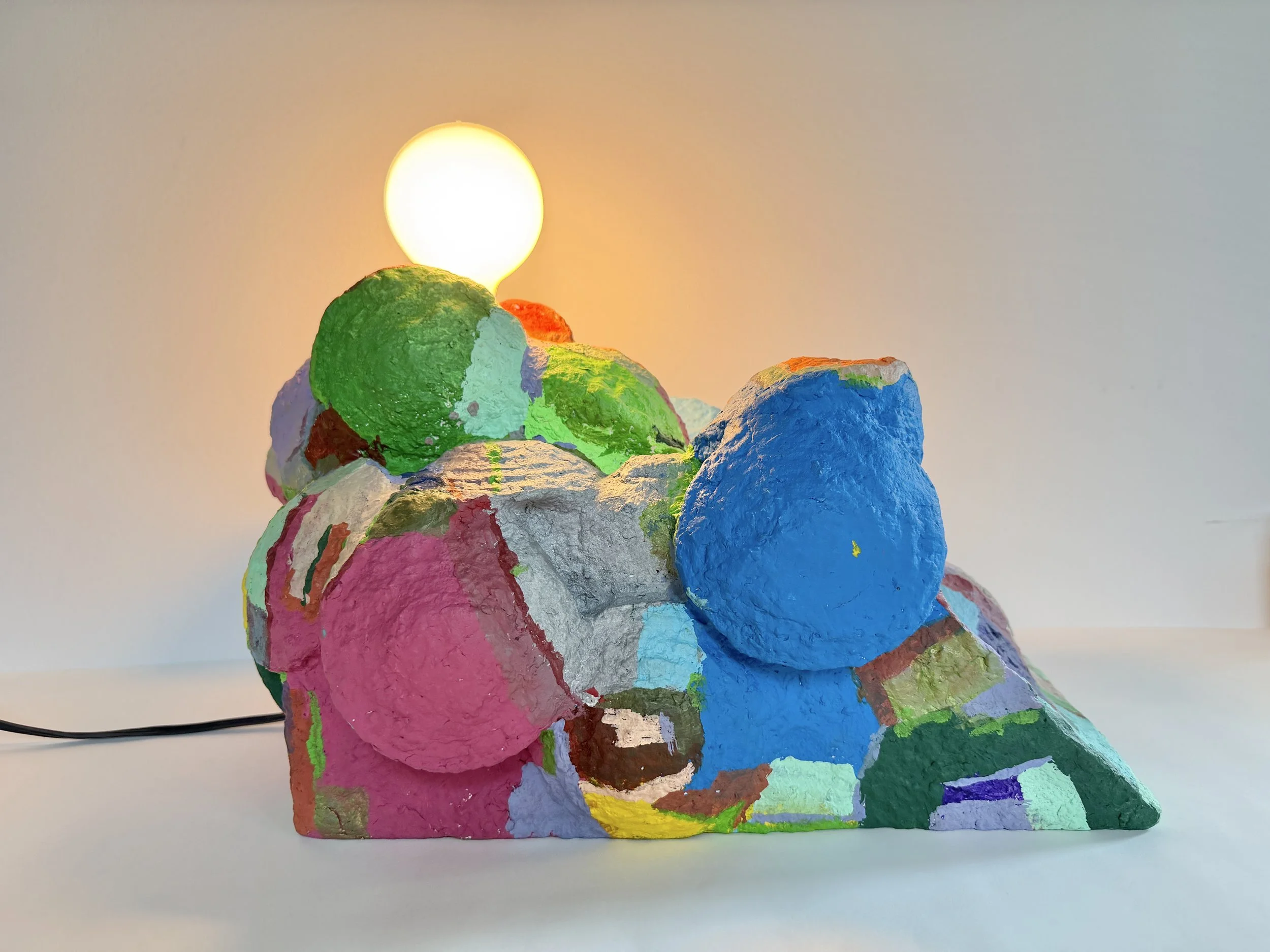 Light Fixture, drywall and paper pulp