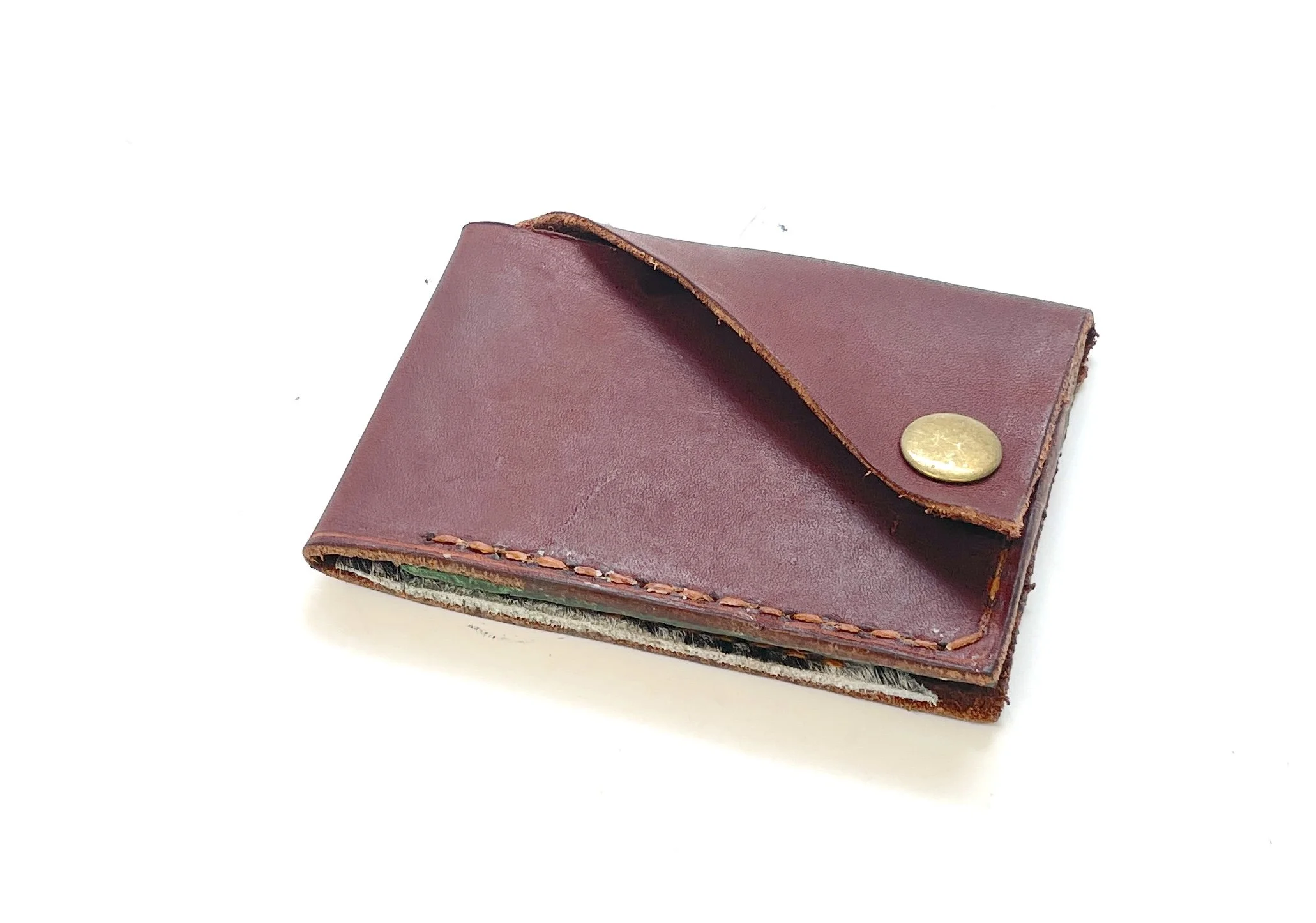 Wallet, Leather, cowhide, brass