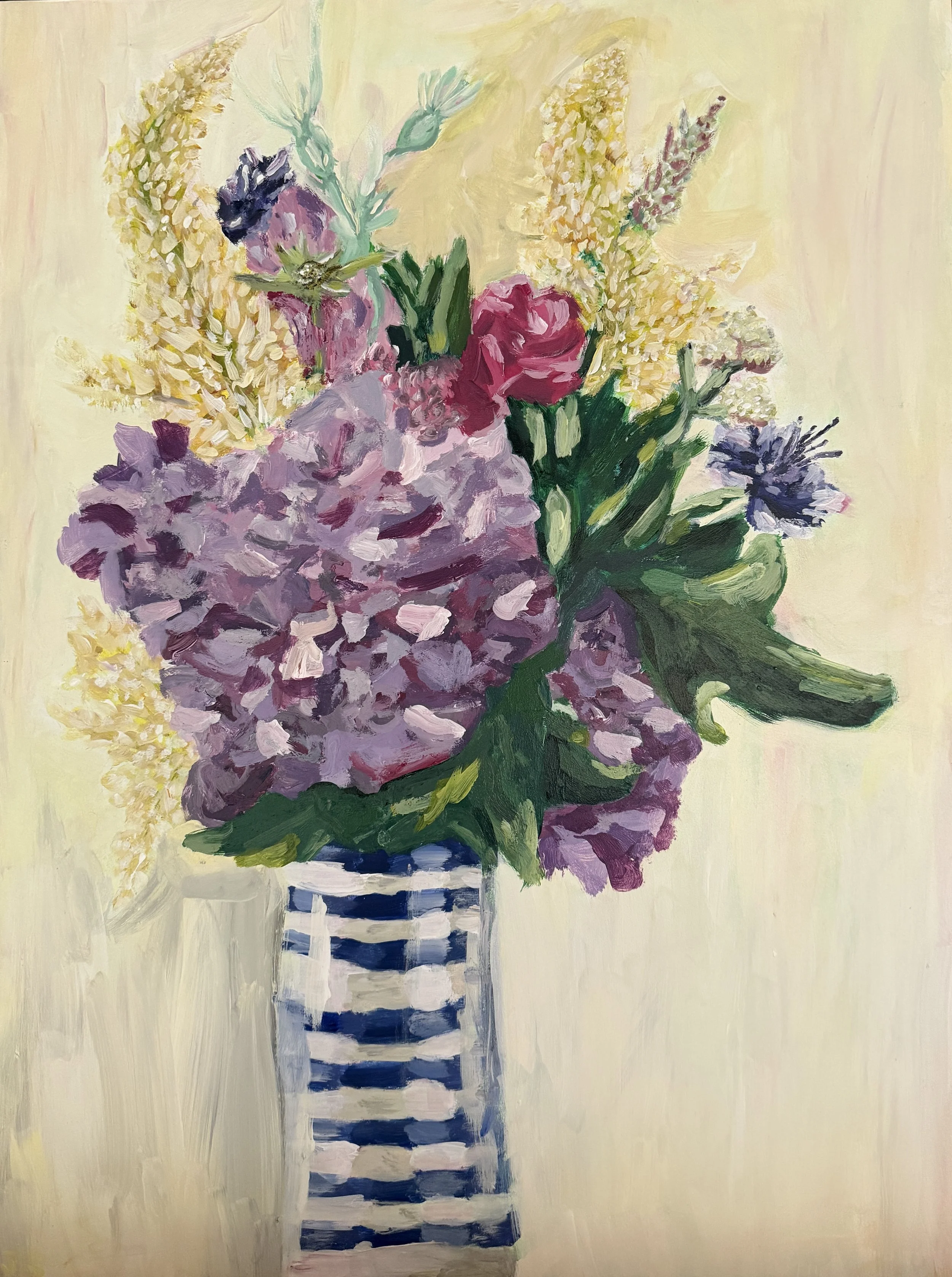 Flowers for Mum, Acrylic on wood 24 x 18