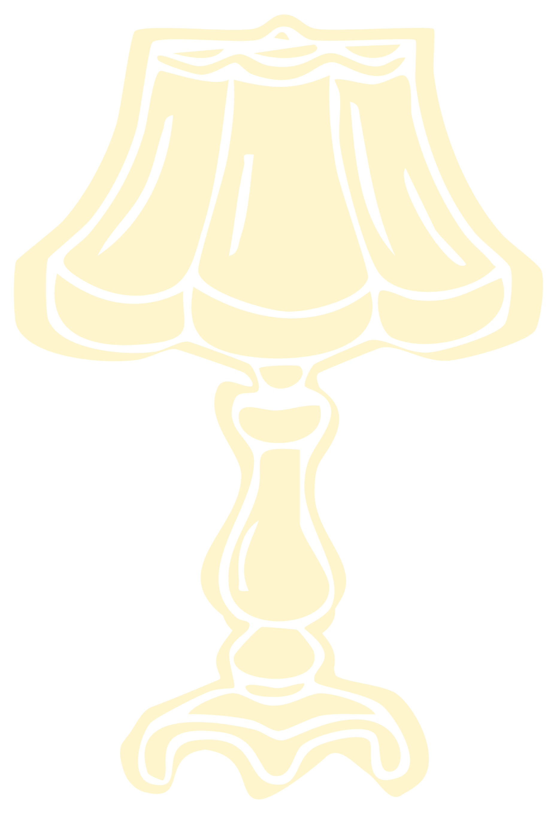 Illustration of a vintage table lamp with a decorative base and a pleated lampshade.