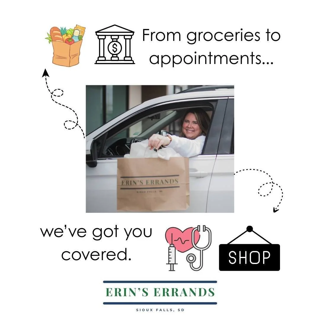 Do you have a loved one who needs transportation? Whether it's taking them to an appointment, going on a grocery run, or yes, being a partner to run errands with, I'd love to give them a lift!

Book here: https://erinserrands.com/appointments